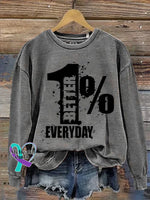 1% Better Everyday Print Casual Sweatshirt Grey / S