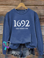 1692 They Missed One Woman’s Art Print Casual Sweatshirt Blue / S