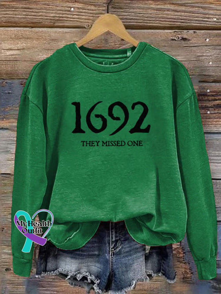 1692 They Missed One Woman’s Art Print Casual Sweatshirt Green / S