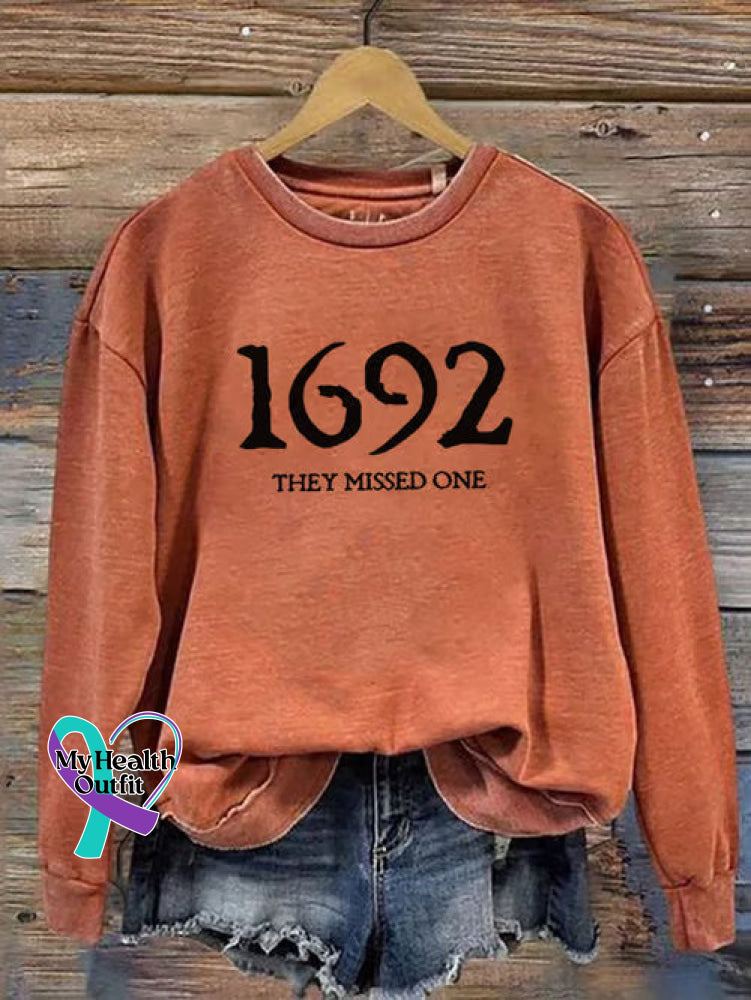 1692 They Missed One Woman’s Art Print Casual Sweatshirt Orange / S