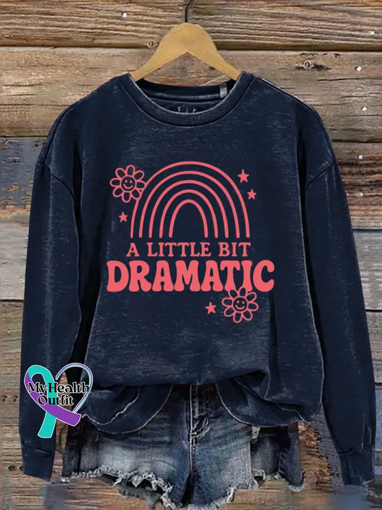 A Little Bit Dramatic Art Print Casual Sweatshirt Blue / S