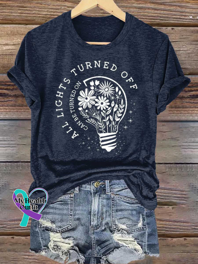 All Lights Turned Off Can Be Turned On Wildflowers You Matter Mental Health Awareness T-shirt Blue / S