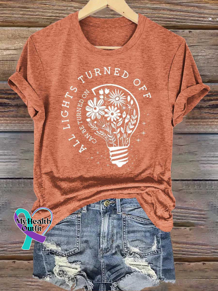 All Lights Turned Off Can Be Turned On Wildflowers You Matter Mental Health Awareness T-shirt Orange / S