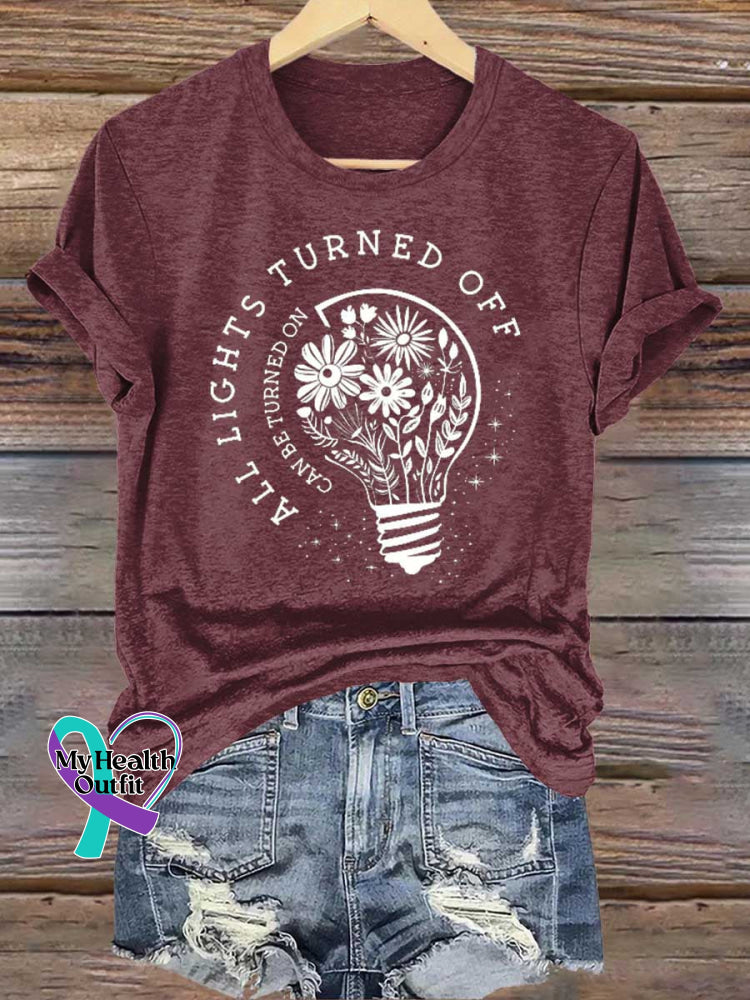 All Lights Turned Off Can Be Turned On Wildflowers You Matter Mental Health Awareness T-shirt Red / S