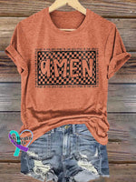 Amen Trust In The Lord Retro Christian Religious Bible Verse Jesus T-Shirt Orange / S