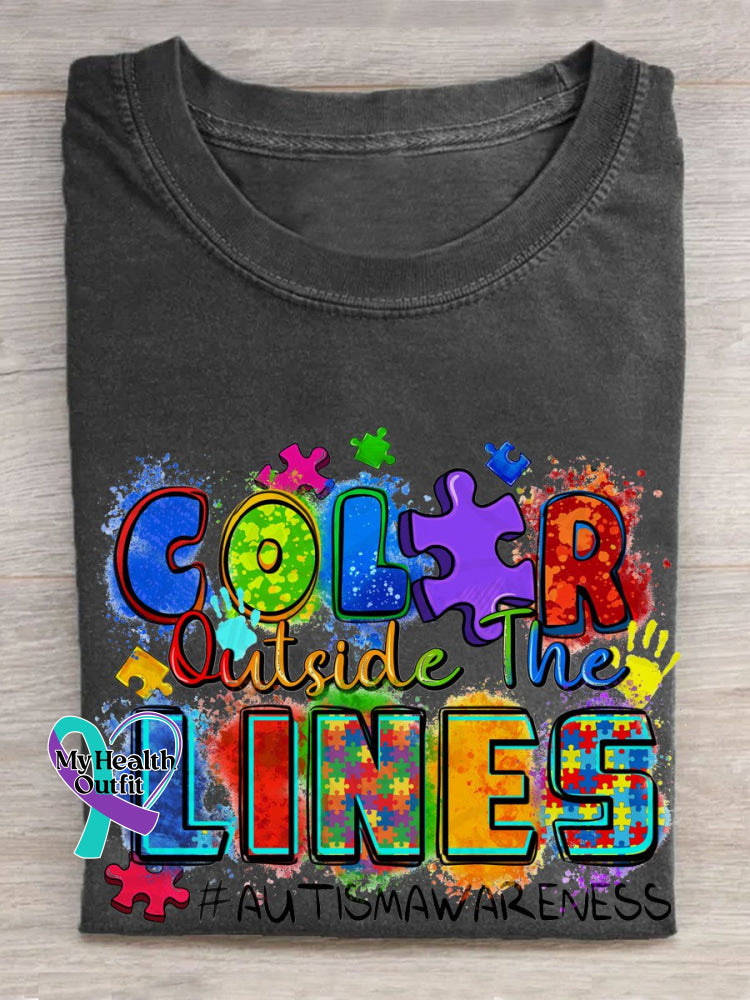 Autism Art Print T-Shirt Black / S