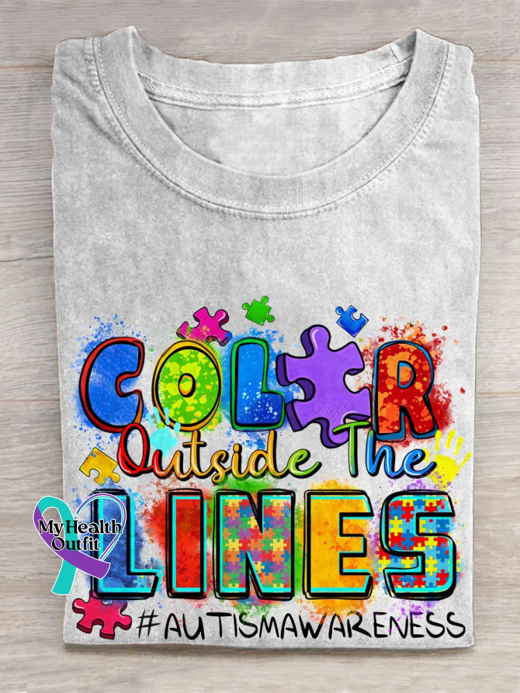 Autism Art Print T-Shirt White / S