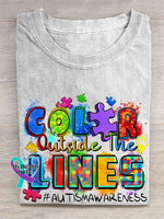 Autism Art Print T-Shirt White / S