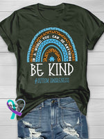 Autism Awareness Be Kind Printing T-Shirt Green / S