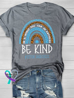 Autism Awareness Be Kind Printing T-Shirt Grey / S