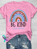 Autism Awareness Be Kind Printing T-Shirt Pink / S
