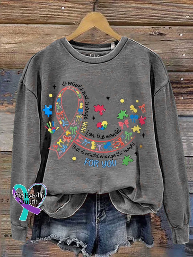 Autism Awareness Casual Sweatshirt Grey / S