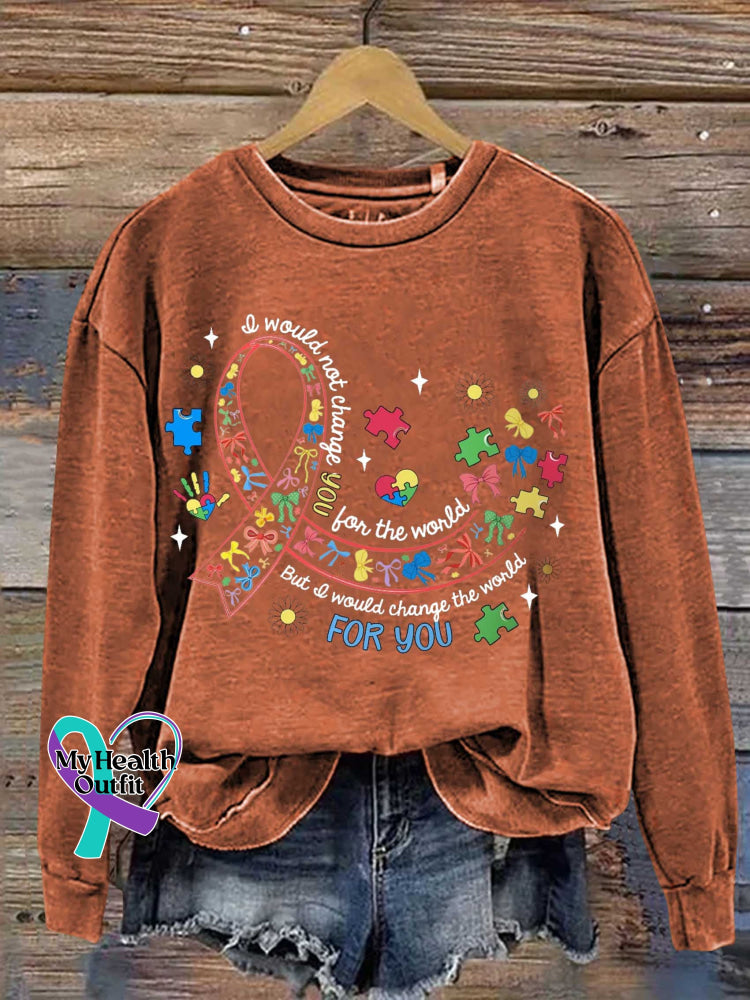 Autism Awareness Casual Sweatshirt Orange / S