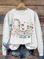 Autism Awareness Casual Sweatshirt White / S