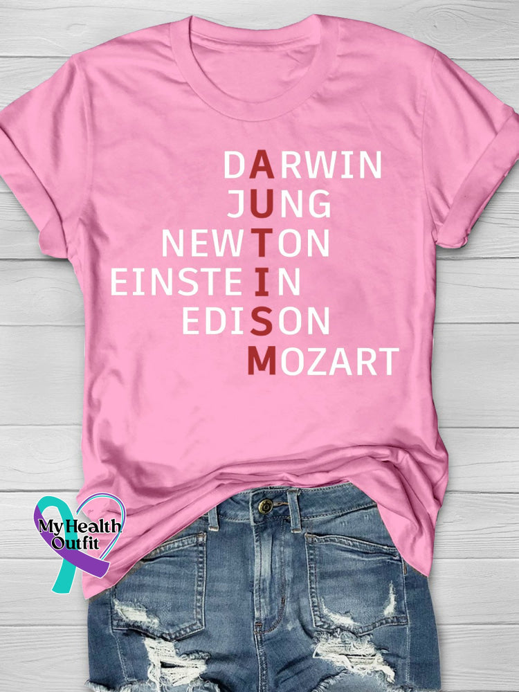 Autism Awareness Flag Printing T-Shirt Pink / S