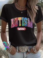 Autism Awareness Autism Mom T-shirt Black / S