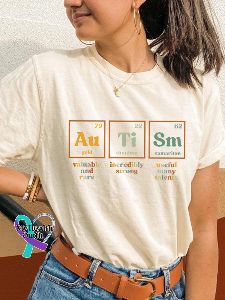 Autism Printing T-Shirt Beige / S