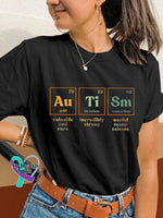 Autism Printing T-Shirt Black / S