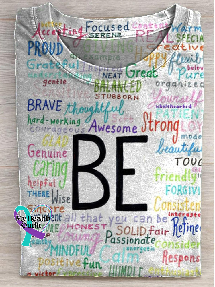 Be Everything Printed Casual Round Neck Short Sleeve Multicolor / S