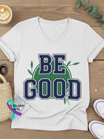 Be Good Art V-neck Casual T-Shirt White / S