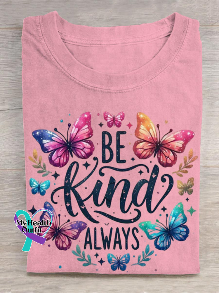 Be Kind Art Print T-shirt Pink / S