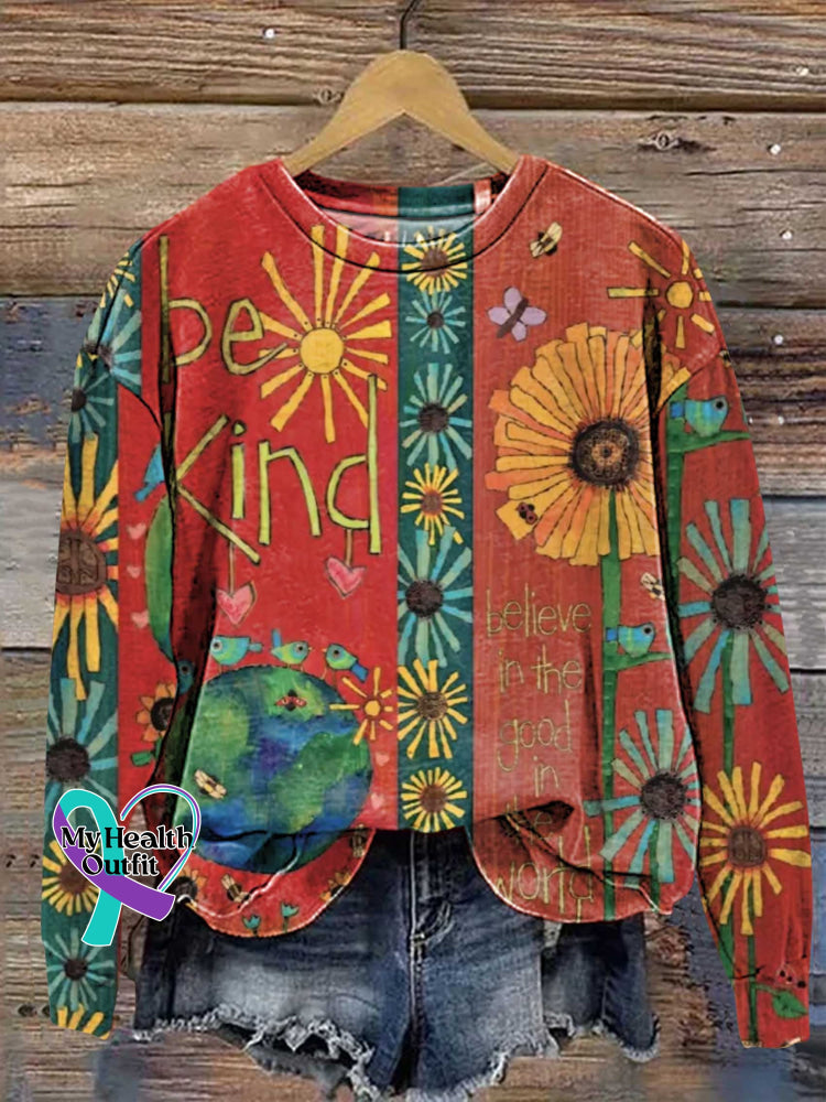 Be Kind Floral Sweashirt Multicolor / S