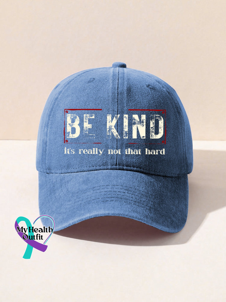 Be Kind It’s Really Not That Hard Art Pattern Casual Print Hats Blue / Onesize