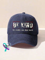 Be Kind It’s Really Not That Hard Art Pattern Casual Print Hats Dark Blue / Onesize