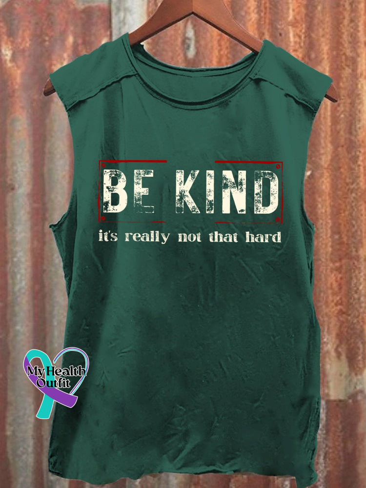 Be Kind It’s Really Not That Hard Art Print Casual Shirt Green / S
