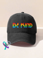 Be Kind Kindness Pride Rainbow Print Hats Black / Onesize