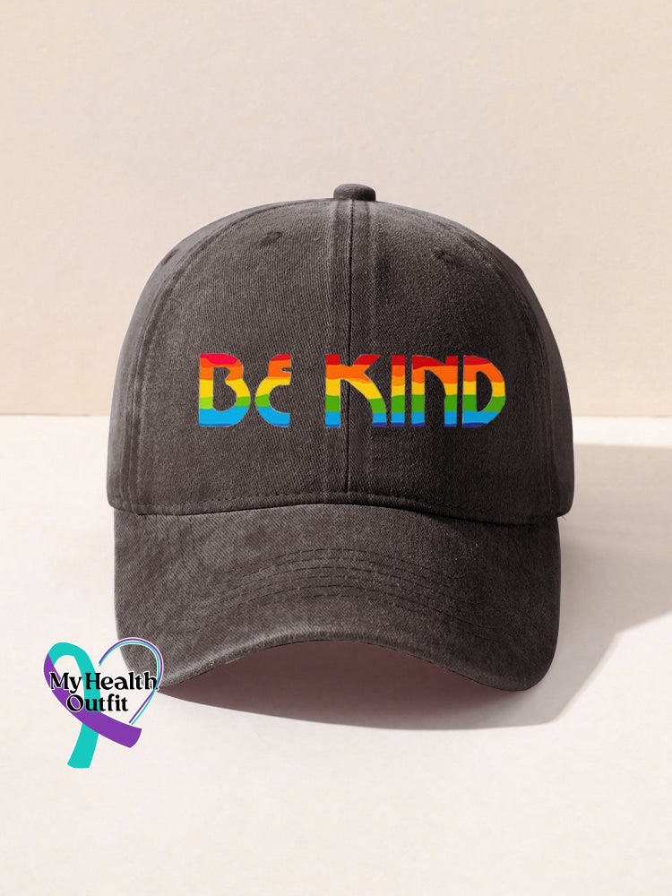 Be Kind Kindness Pride Rainbow Print Hats Coffer / Onesize