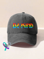 Be Kind Kindness Pride Rainbow Print Hats Grey / Onesize