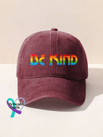 Be Kind Kindness Pride Rainbow Print Hats Maroon / Onesize