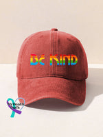 Be Kind Kindness Pride Rainbow Print Hats Orange / Onesize