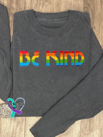 Be Kind Rainbow Suicide Prevention Mental Print Casual Sweatshirt Grey / S