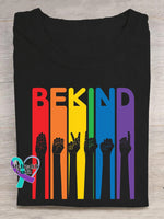 Be Kind Sign Language Kindness Pride Rainbow Black / S Short Sleeve