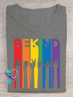 Be Kind Sign Language Kindness Pride Rainbow Grey / S Short Sleeve