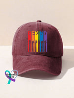 Be Kind Sign Language Kindness Pride Rainbow Print Hats Maroon / Onesize