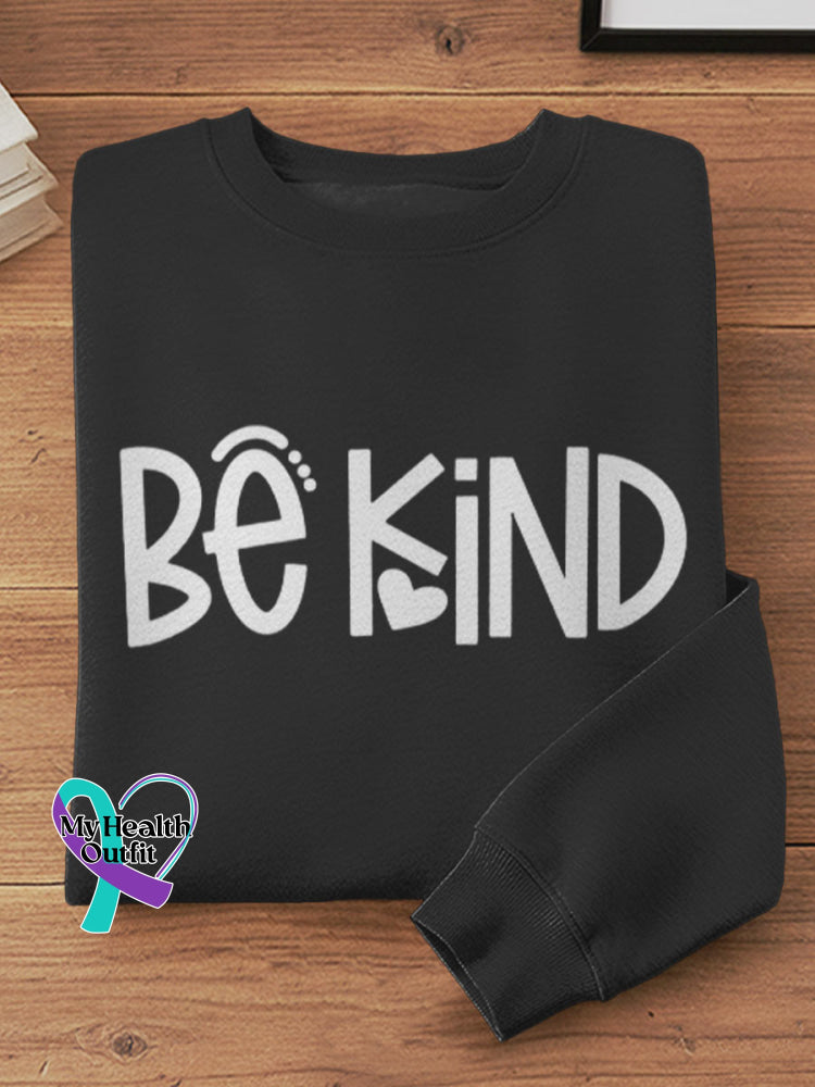 Be Kind Vintage Art Print Casual Sweatshirt Black / S