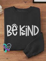 Be Kind Vintage Art Print Casual Sweatshirt Black / S