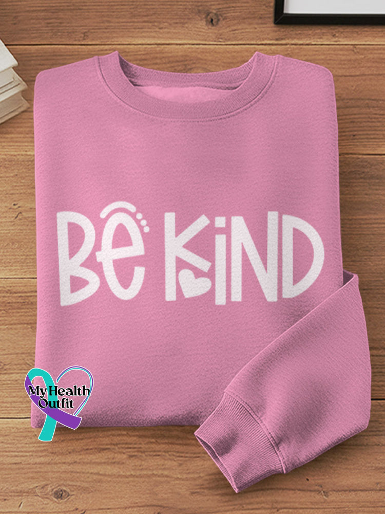 Be Kind Vintage Art Print Casual Sweatshirt Pink / S