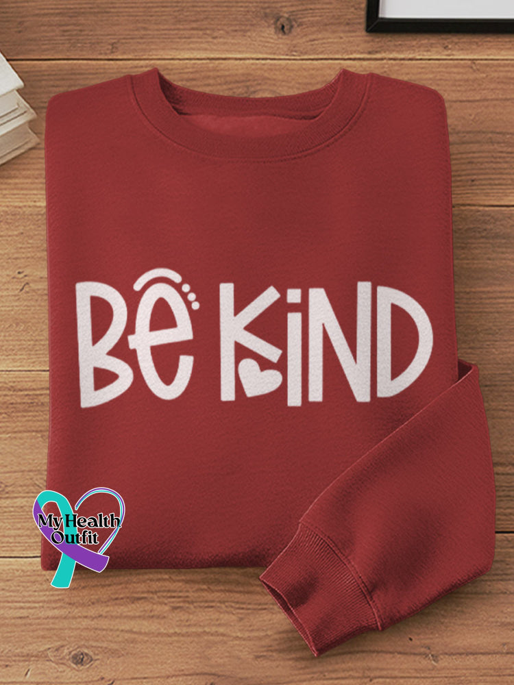 Be Kind Vintage Art Print Casual Sweatshirt Red / S