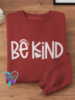 Be Kind Vintage Art Print Casual Sweatshirt Red / S