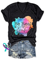 Be Real Not Perfect Art Casual T-Shirt Black / S