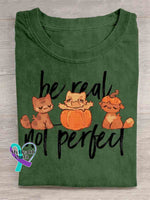 Be Real Not Perfect Art T-shirt Green / S