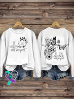 Be Real Not Perfect Self Love Casual Print Sweatshirt White / S