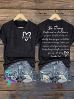 Be Strong V-neck Casual T-shirt Black / S