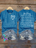 Be Strong V-neck Casual T-shirt Blue / S