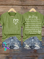 Be Strong V-neck Casual T-shirt Green / S