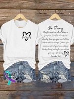 Be Strong V-neck Casual T-shirt White / S